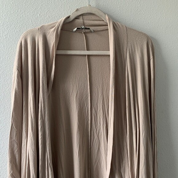 BKE Buckle Womens Size XL Beige Open Front Duster Cardigan - Picture 2 of 6